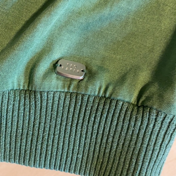 Ted Baker moss color scoop neck beaded top. See pics for condition - Picture 7 of 11